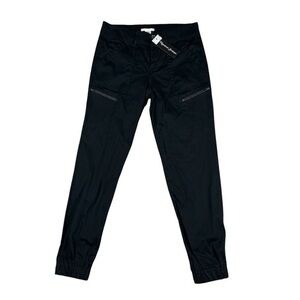 Willow & Clay NWT Black Stretch Utility Jogger Pants Zip Pocket High Rise Size 6